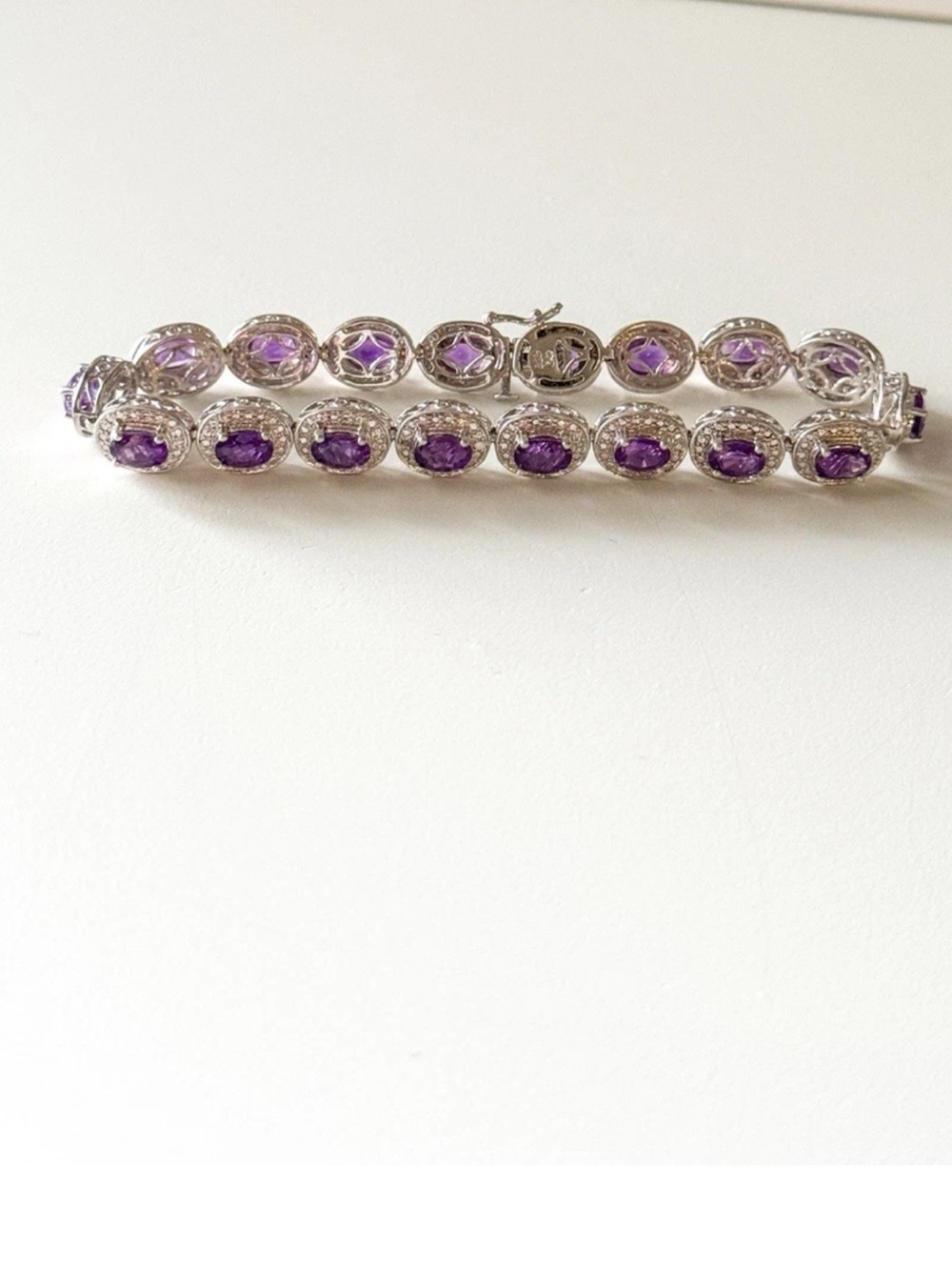 925  Silver Amethyst Tennis Bracelet - Purple